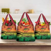 Hapi 45th Indipendens Dei Vanuatu Grocery Bag Yumi 1980 with Vanuatuan Beach Landscape LT9 3-pack One Size Red - Polynesian Pride