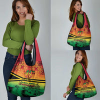 Hapi 45th Indipendens Dei Vanuatu Grocery Bag Yumi 1980 with Vanuatuan Beach Landscape LT9 - Polynesian Pride