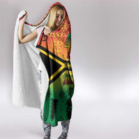 Hapi 45th Indipendens Dei Vanuatu Hooded Blanket Yumi 1980 with Vanuatuan Beach Landscape LT9 - Polynesian Pride