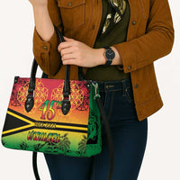 Hapi 45th Indipendens Dei Vanuatu Leather Bag Yumi 1980 with Vanuatuan Beach Landscape LT9 - Polynesian Pride
