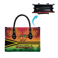 Hapi 45th Indipendens Dei Vanuatu Leather Bag Yumi 1980 with Vanuatuan Beach Landscape LT9 - Polynesian Pride