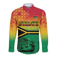 Hapi 45th Indipendens Dei Vanuatu Long Sleeve Button Shirt Yumi 1980 with Vanuatuan Beach Landscape LT9 Unisex Red - Polynesian Pride