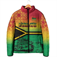 Hapi 45th Indipendens Dei Vanuatu Padded Jacket Yumi 1980 with Vanuatuan Beach Landscape LT9 - Polynesian Pride