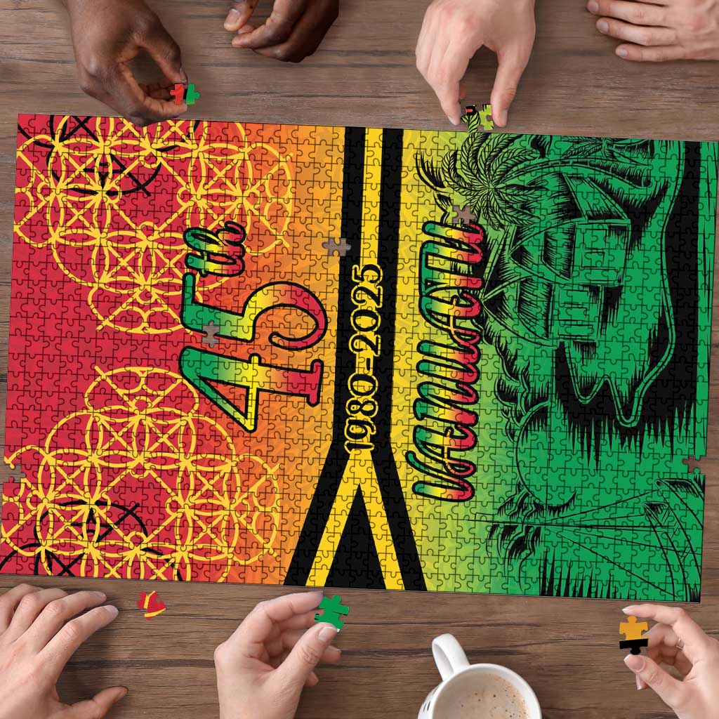 Hapi 45th Indipendens Dei Vanuatu Puzzle Yumi 1980 with Vanuatuan Beach Landscape LT9 - Polynesian Pride