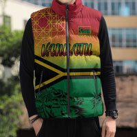 Hapi 45th Indipendens Dei Vanuatu Sleeveless Puffer Jacket Yumi 1980 with Vanuatuan Beach Landscape LT9 - Polynesian Pride