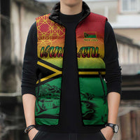 Hapi 45th Indipendens Dei Vanuatu Sleeveless Puffer Jacket Yumi 1980 with Vanuatuan Beach Landscape LT9 - Polynesian Pride