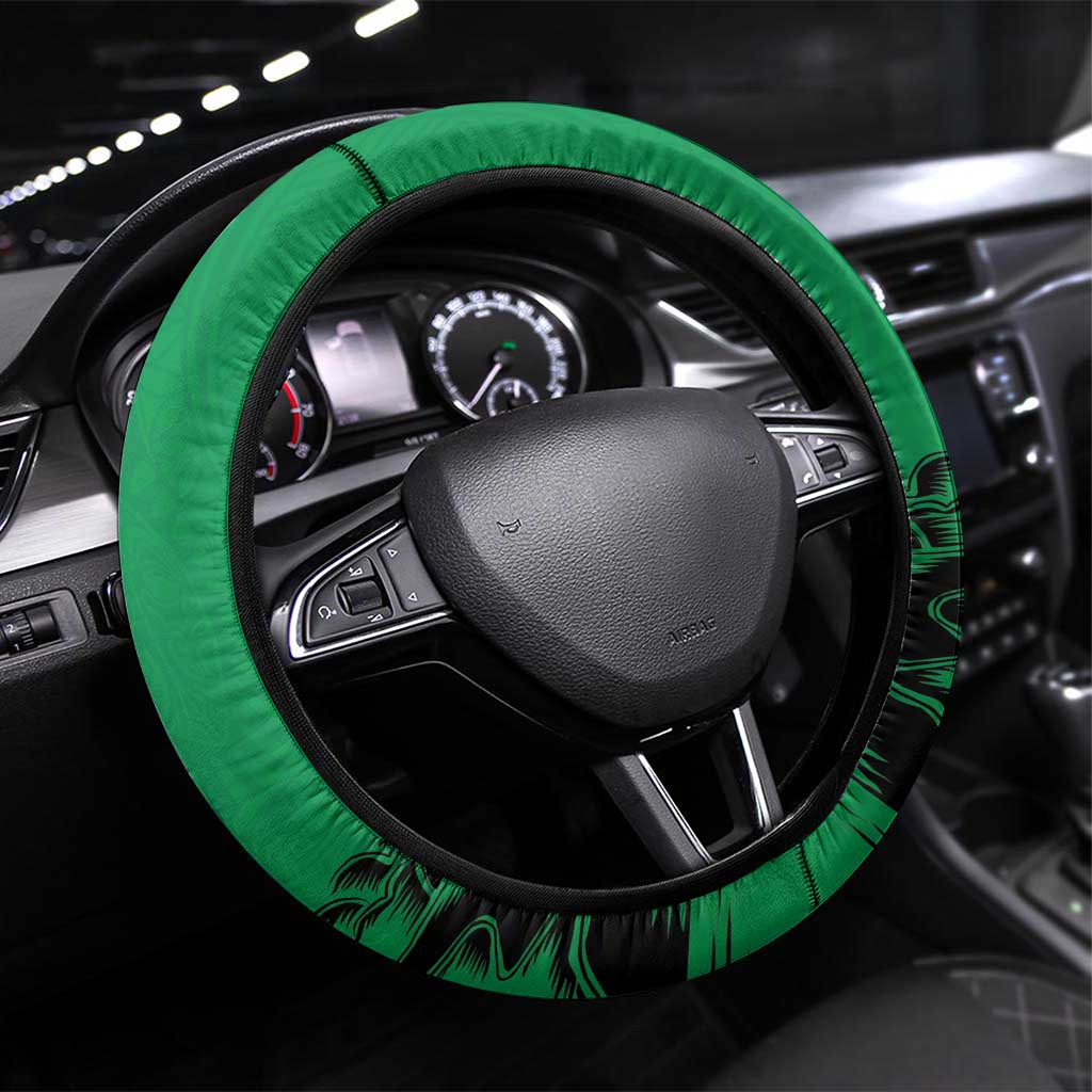 Hapi 45th Indipendens Dei Vanuatu Steering Wheel Cover Yumi 1980 with Vanuatuan Beach Landscape LT9 Universal Fit Red - Polynesian Pride