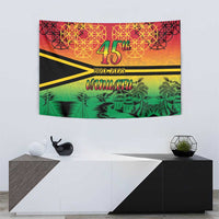 Hapi 45th Indipendens Dei Vanuatu Tapestry Yumi 1980 with Vanuatuan Beach Landscape LT9 - Polynesian Pride