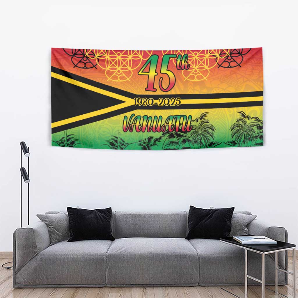 Hapi 45th Indipendens Dei Vanuatu Tapestry Yumi 1980 with Vanuatuan Beach Landscape LT9 - Polynesian Pride
