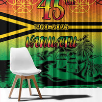 Hapi 45th Indipendens Dei Vanuatu Window Curtain Yumi 1980 with Vanuatuan Beach Landscape LT9 - Polynesian Pride
