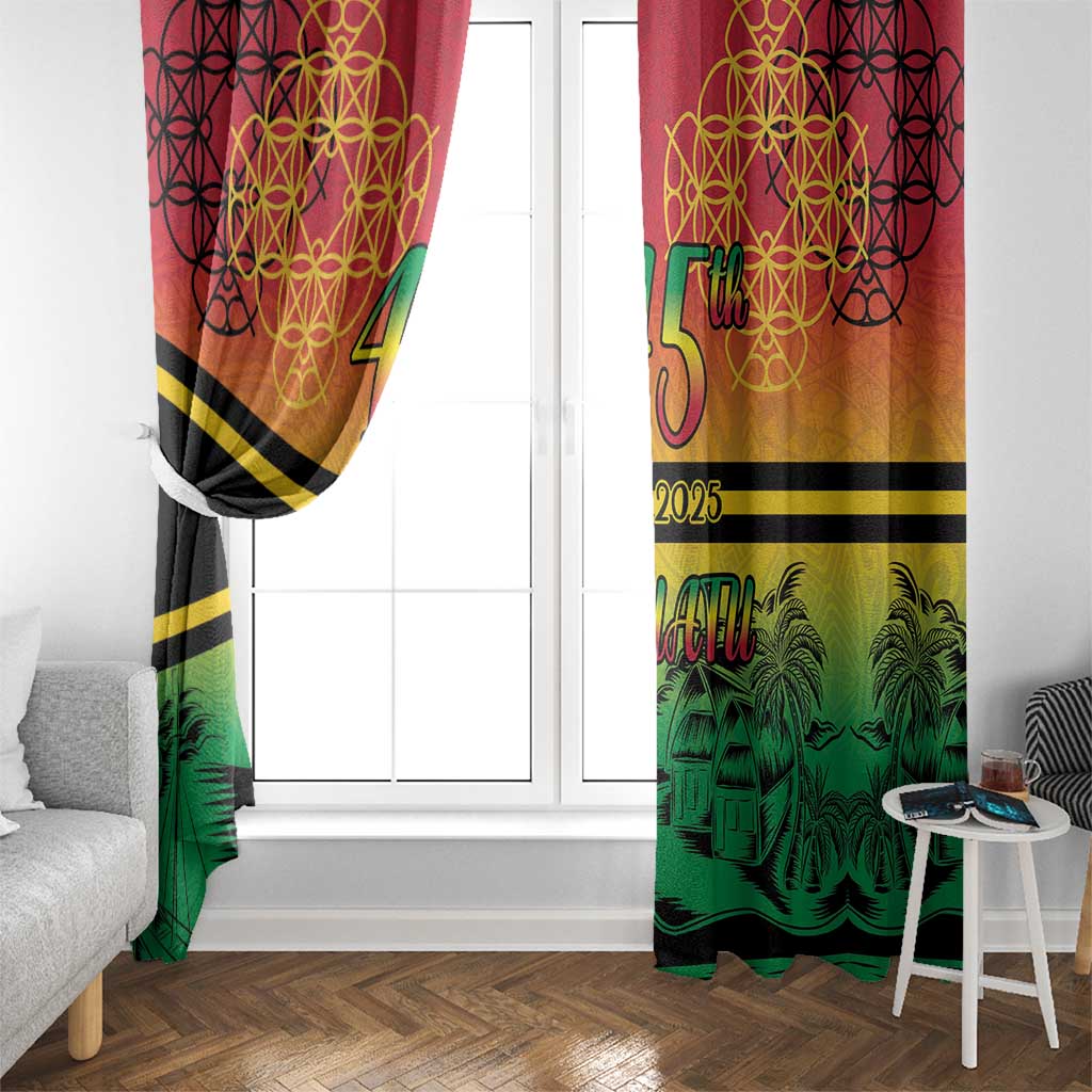 Hapi 45th Indipendens Dei Vanuatu Window Curtain Yumi 1980 with Vanuatuan Beach Landscape LT9 - Polynesian Pride