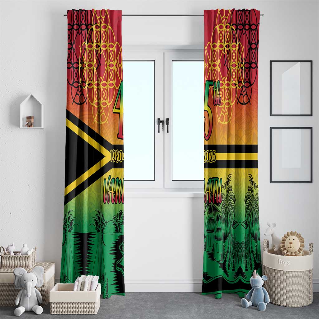 Hapi 45th Indipendens Dei Vanuatu Window Curtain Yumi 1980 with Vanuatuan Beach Landscape LT9 - Polynesian Pride