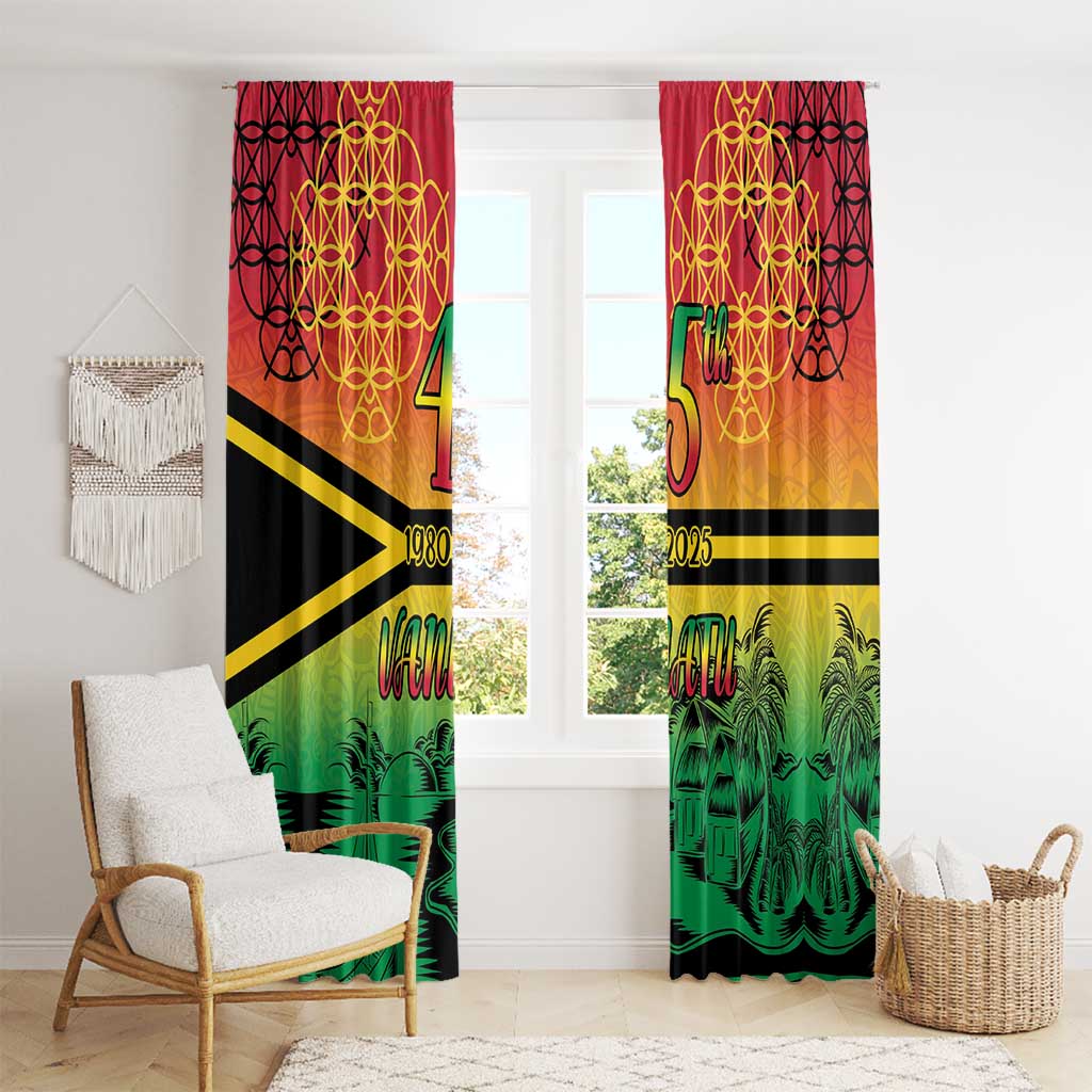 Hapi 45th Indipendens Dei Vanuatu Window Curtain Yumi 1980 with Vanuatuan Beach Landscape LT9 - Polynesian Pride