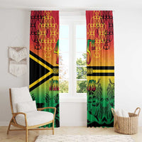 Hapi 45th Indipendens Dei Vanuatu Window Curtain Yumi 1980 with Vanuatuan Beach Landscape LT9 - Polynesian Pride