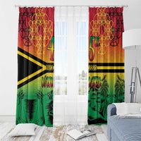Hapi 45th Indipendens Dei Vanuatu Window Curtain Yumi 1980 with Vanuatuan Beach Landscape LT9 - Polynesian Pride