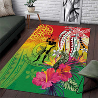 Vanuatu 45th Anniversary Area Rug Polynesian with Sand Drawing Pattern LT9 Red - Polynesian Pride