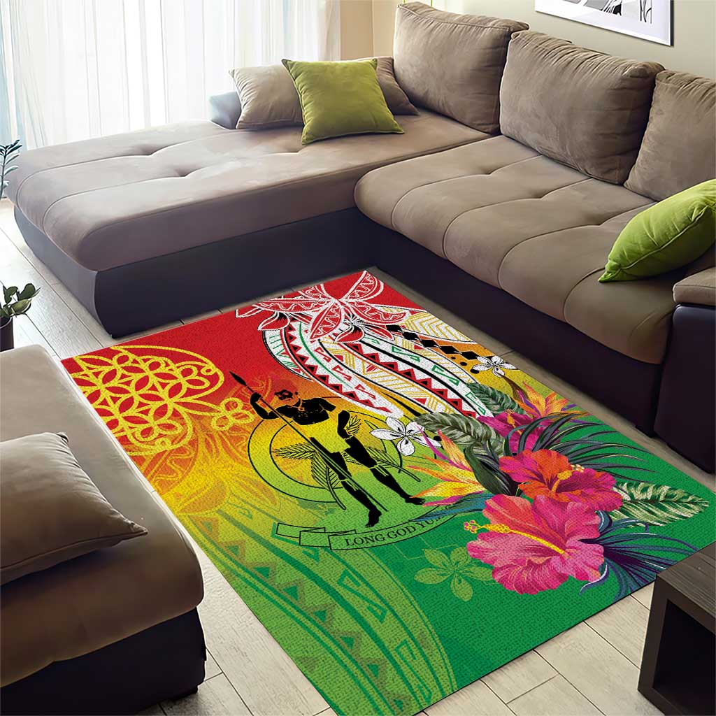 Vanuatu 45th Anniversary Area Rug Polynesian with Sand Drawing Pattern LT9 - Polynesian Pride