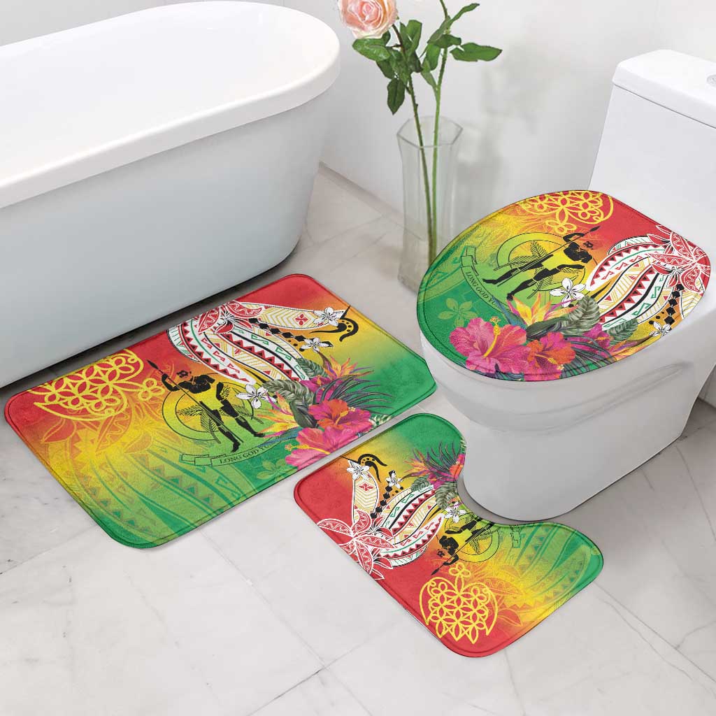 Vanuatu 45th Anniversary Bathroom Set Polynesian with Sand Drawing Pattern LT9 - Polynesian Pride