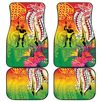 Vanuatu 45th Anniversary Car Mats Polynesian with Sand Drawing Pattern LT9 - Polynesian Pride