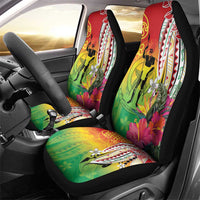 Vanuatu 45th Anniversary Car Seat Cover Polynesian with Sand Drawing Pattern LT9 - Polynesian Pride