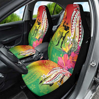 Vanuatu 45th Anniversary Car Seat Cover Polynesian with Sand Drawing Pattern LT9 - Polynesian Pride