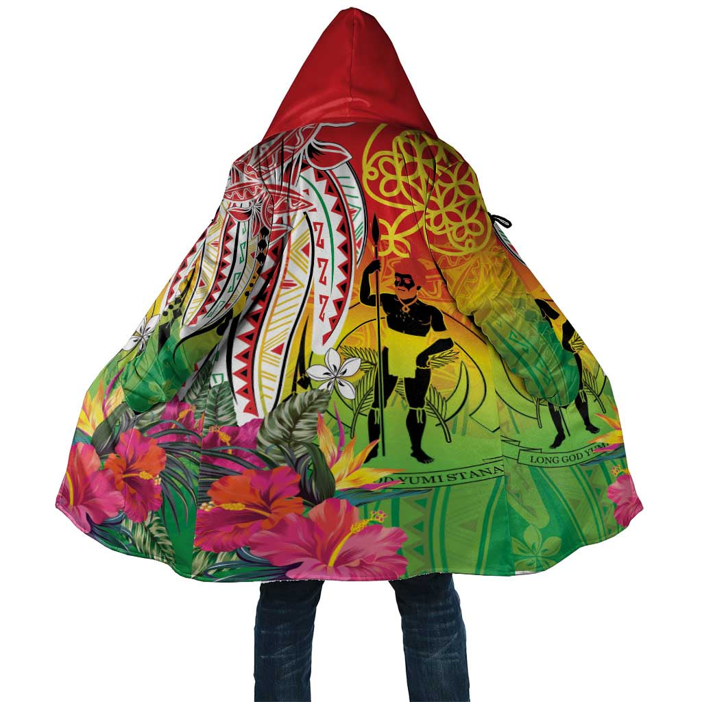 Vanuatu 45th Anniversary Cloak Polynesian with Sand Drawing Pattern LT9 Unisex Red - Polynesian Pride