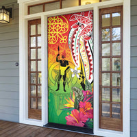 Vanuatu 45th Anniversary Door Cover Polynesian with Sand Drawing Pattern LT9 - Polynesian Pride