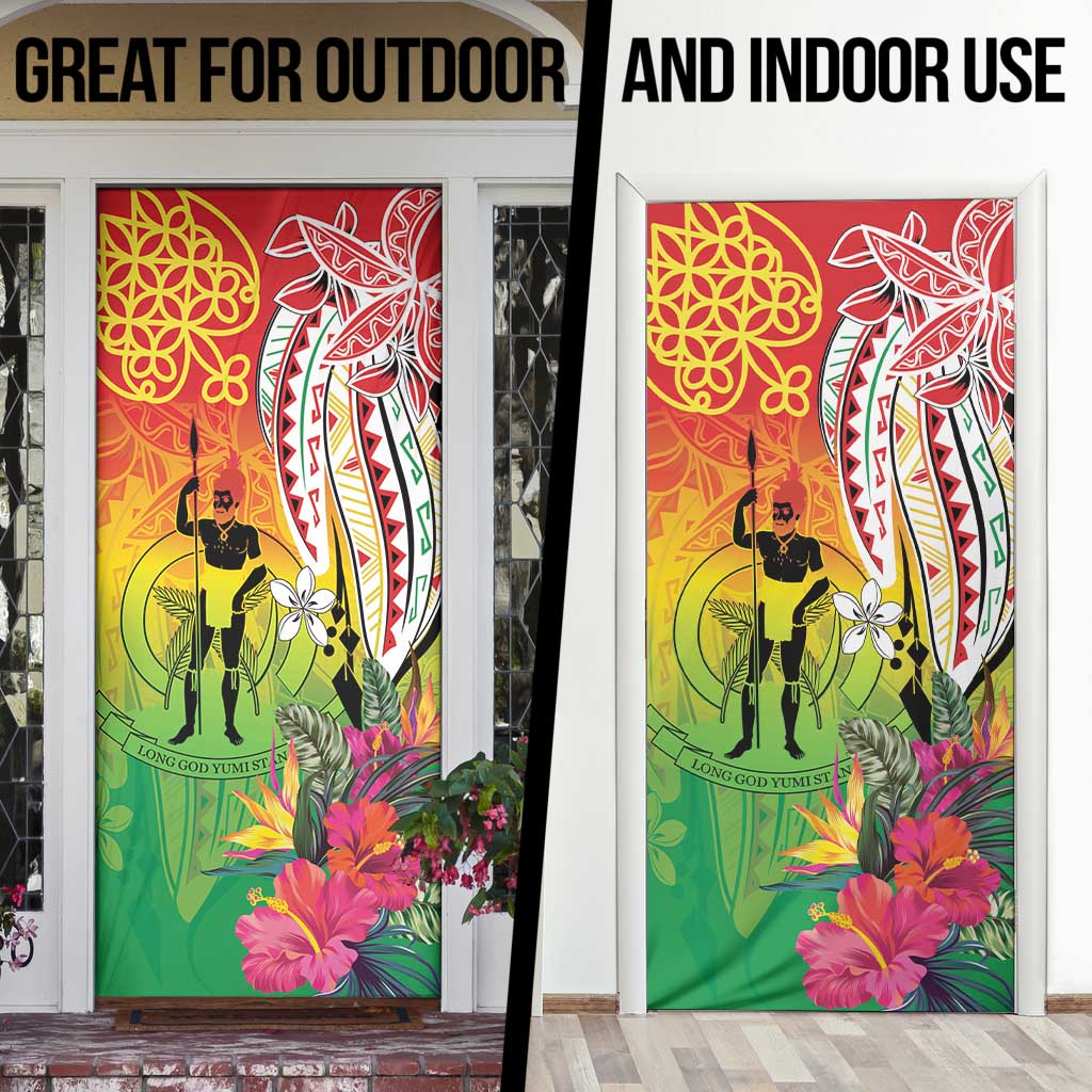 Vanuatu 45th Anniversary Door Cover Polynesian with Sand Drawing Pattern LT9 - Polynesian Pride