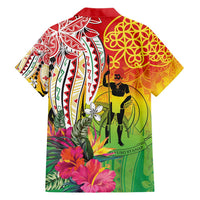 Vanuatu 45th Anniversary Hawaiian Shirt Polynesian with Sand Drawing Pattern LT9 - Polynesian Pride
