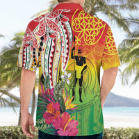 Vanuatu 45th Anniversary Hawaiian Shirt Polynesian with Sand Drawing Pattern LT9 - Polynesian Pride