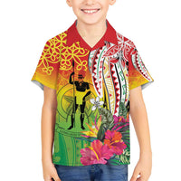 Vanuatu 45th Anniversary Hawaiian Shirt Polynesian with Sand Drawing Pattern LT9 - Polynesian Pride