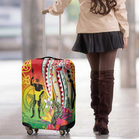 Vanuatu 45th Anniversary Luggage Cover Polynesian with Sand Drawing Pattern LT9 - Polynesian Pride