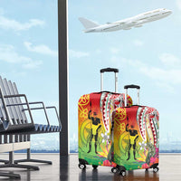 Vanuatu 45th Anniversary Luggage Cover Polynesian with Sand Drawing Pattern LT9 - Polynesian Pride