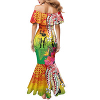 Vanuatu 45th Anniversary Mermaid Dress Polynesian with Sand Drawing Pattern LT9 - Polynesian Pride