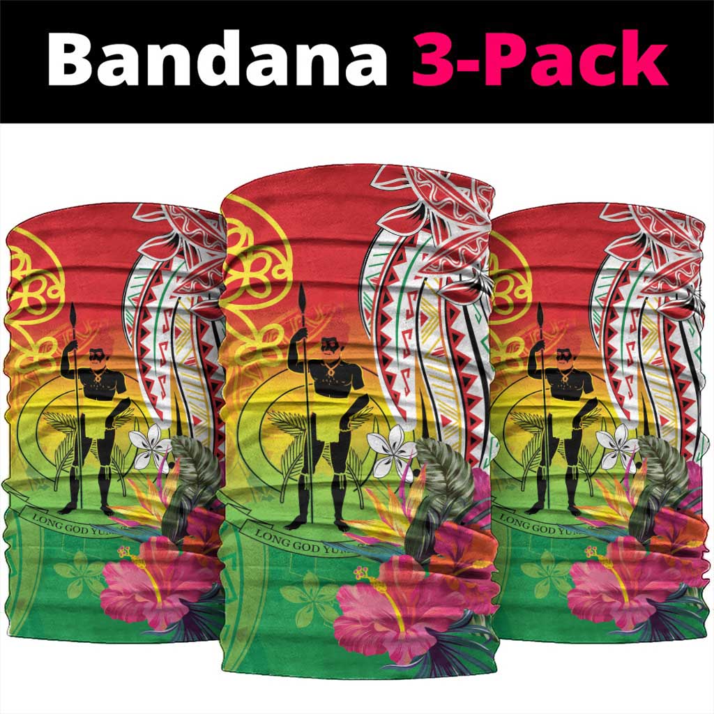 Vanuatu 45th Anniversary Neck Gaiter Polynesian with Sand Drawing Pattern LT9 package One Size: 25*50cm Red - Polynesian Pride