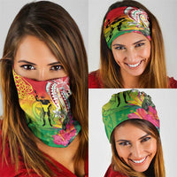 Vanuatu 45th Anniversary Neck Gaiter Polynesian with Sand Drawing Pattern LT9 - Polynesian Pride