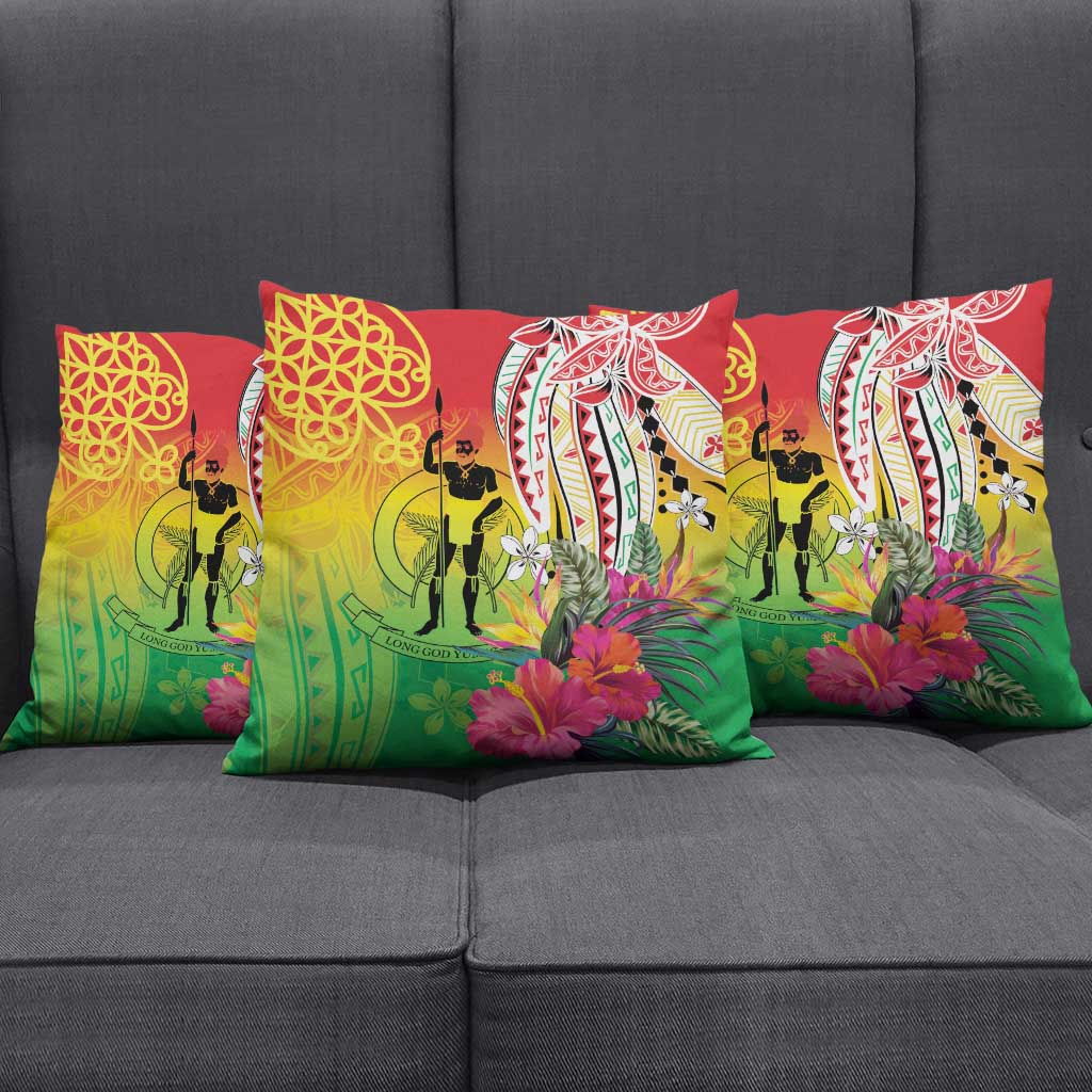 Vanuatu 45th Anniversary Pillow Cover Polynesian with Sand Drawing Pattern LT9 - Polynesian Pride