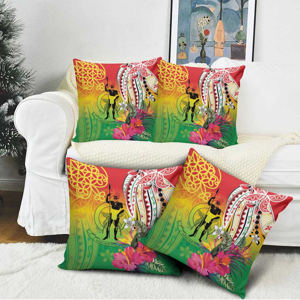 Vanuatu 45th Anniversary Pillow Cover Polynesian with Sand Drawing Pattern LT9 - Polynesian Pride