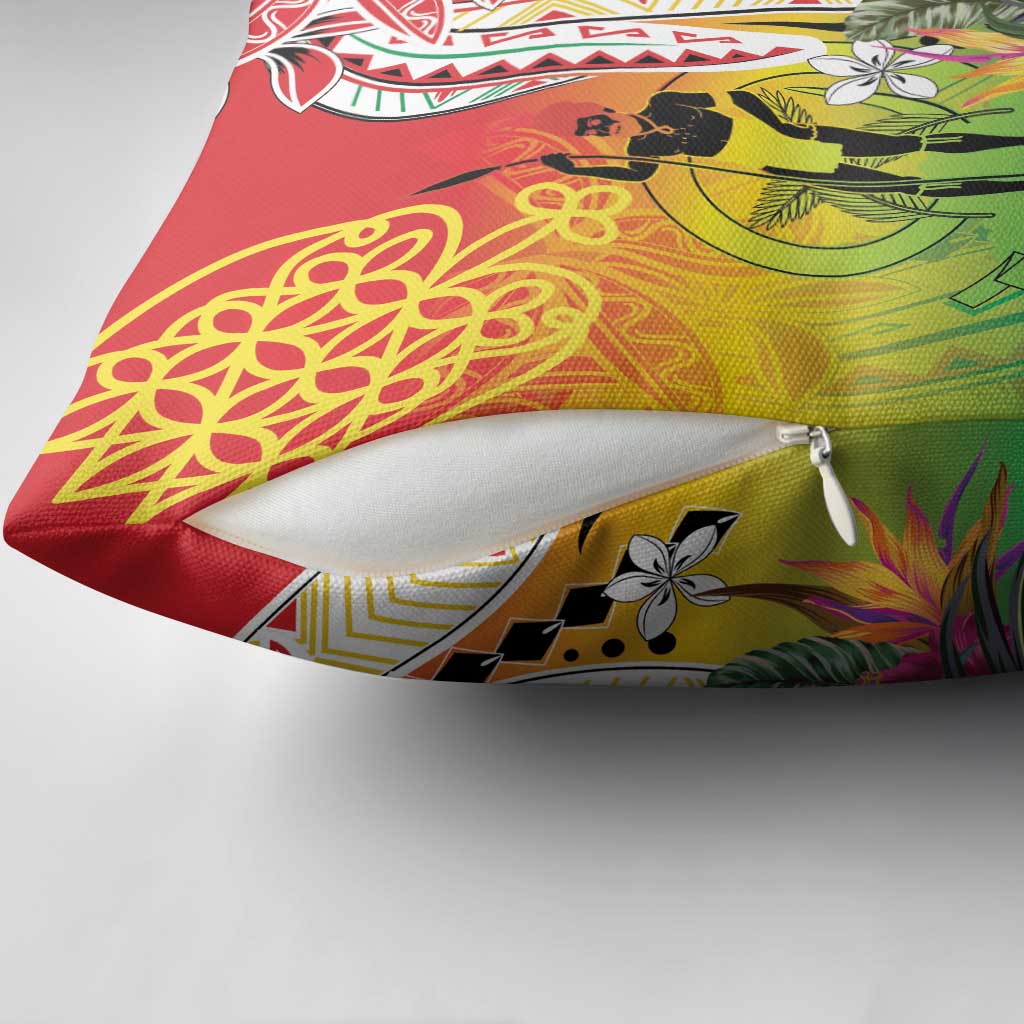 Vanuatu 45th Anniversary Pillow Cover Polynesian with Sand Drawing Pattern LT9 - Polynesian Pride