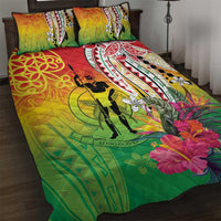 Vanuatu 45th Anniversary Quilt Bed Set Polynesian with Sand Drawing Pattern LT9 Red - Polynesian Pride