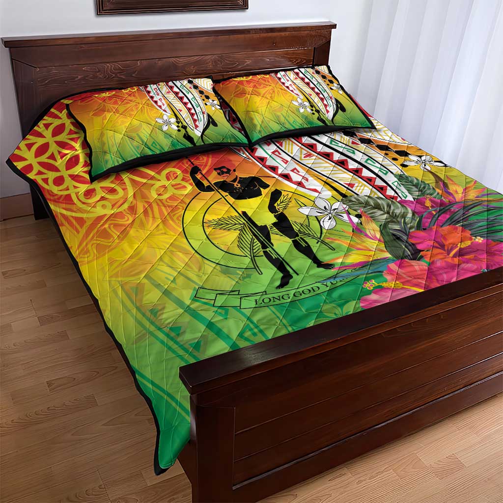 Vanuatu 45th Anniversary Quilt Bed Set Polynesian with Sand Drawing Pattern LT9 - Polynesian Pride