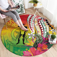 Vanuatu 45th Anniversary Round Carpet Polynesian with Sand Drawing Pattern LT9 - Polynesian Pride