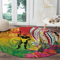 Vanuatu 45th Anniversary Round Carpet Polynesian with Sand Drawing Pattern LT9 - Polynesian Pride