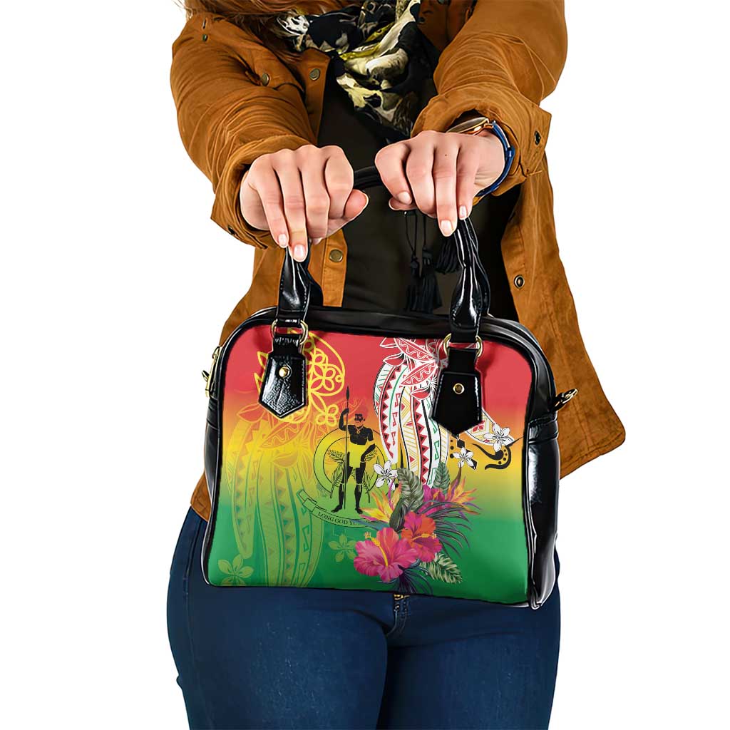 Vanuatu 45th Anniversary Shoulder Handbag Polynesian with Sand Drawing Pattern LT9 One Size Red - Polynesian Pride