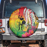 Vanuatu 45th Anniversary Spare Tire Cover Polynesian with Sand Drawing Pattern LT9 Red - Polynesian Pride