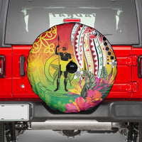 Vanuatu 45th Anniversary Spare Tire Cover Polynesian with Sand Drawing Pattern LT9 - Polynesian Pride