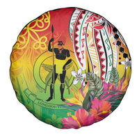 Vanuatu 45th Anniversary Spare Tire Cover Polynesian with Sand Drawing Pattern LT9 - Polynesian Pride