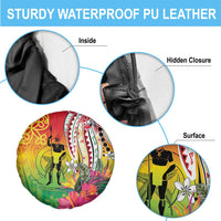 Vanuatu 45th Anniversary Spare Tire Cover Polynesian with Sand Drawing Pattern LT9 - Polynesian Pride