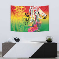 Vanuatu 45th Anniversary Tapestry Polynesian with Sand Drawing Pattern LT9 - Polynesian Pride