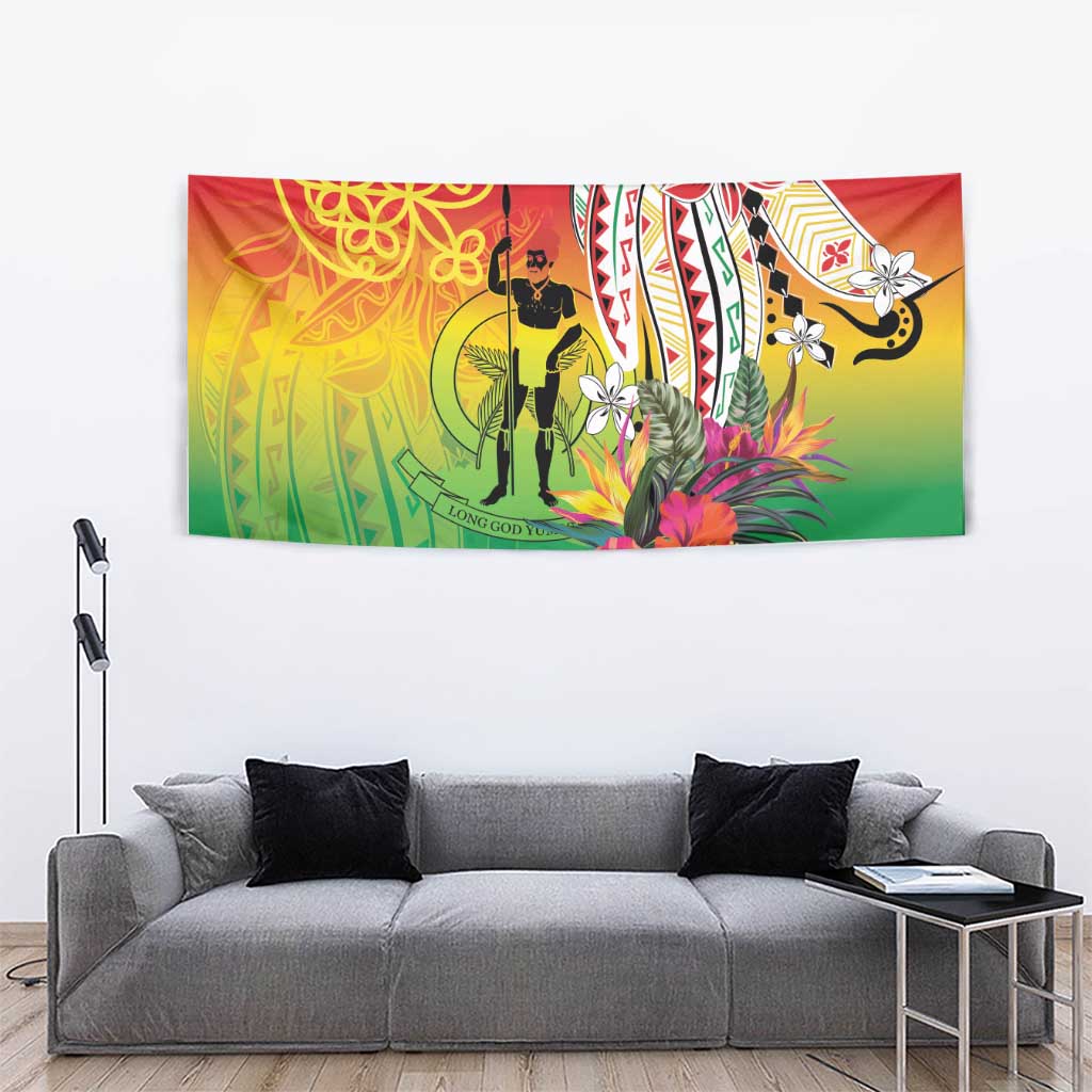 Vanuatu 45th Anniversary Tapestry Polynesian with Sand Drawing Pattern LT9 - Polynesian Pride